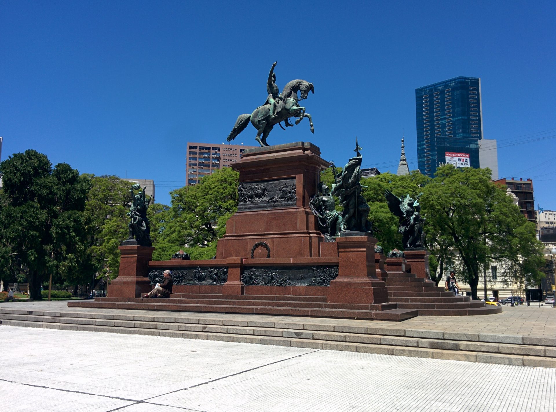 Statue of San Martin, the liberator of Argentina, in the center of Buenos Aires.