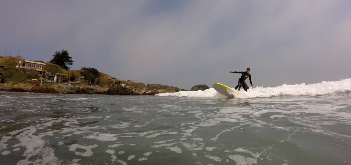 Me surfing a wave.