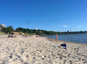 A beach and the sea