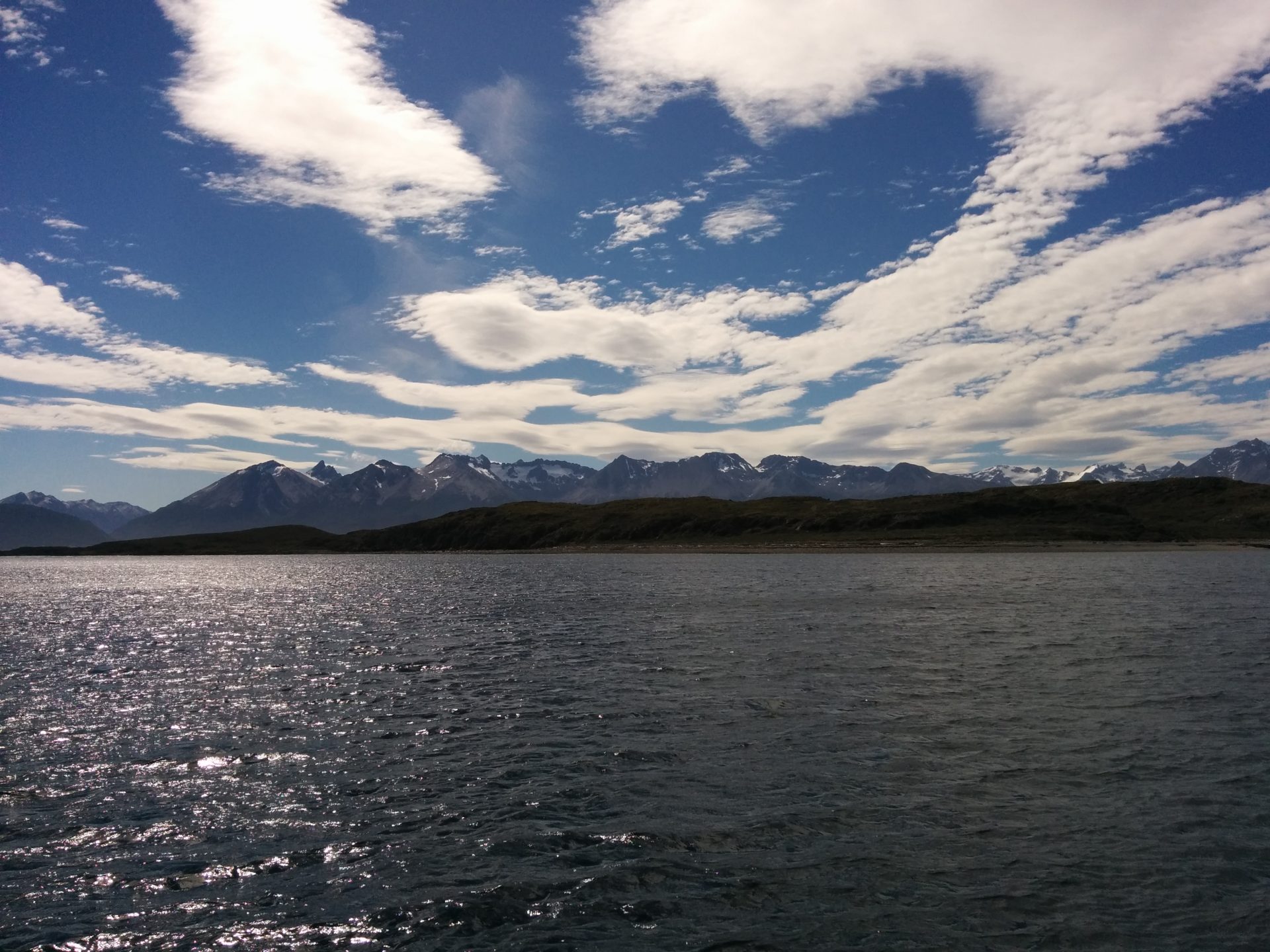 The canal Beagle with the mountains in the background