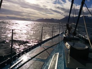 On the catamaran in canal Beagle