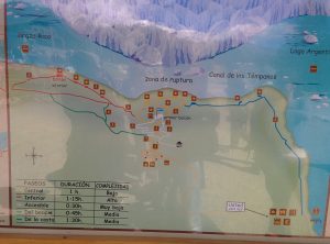 Map of the tracks in Perito Moreno