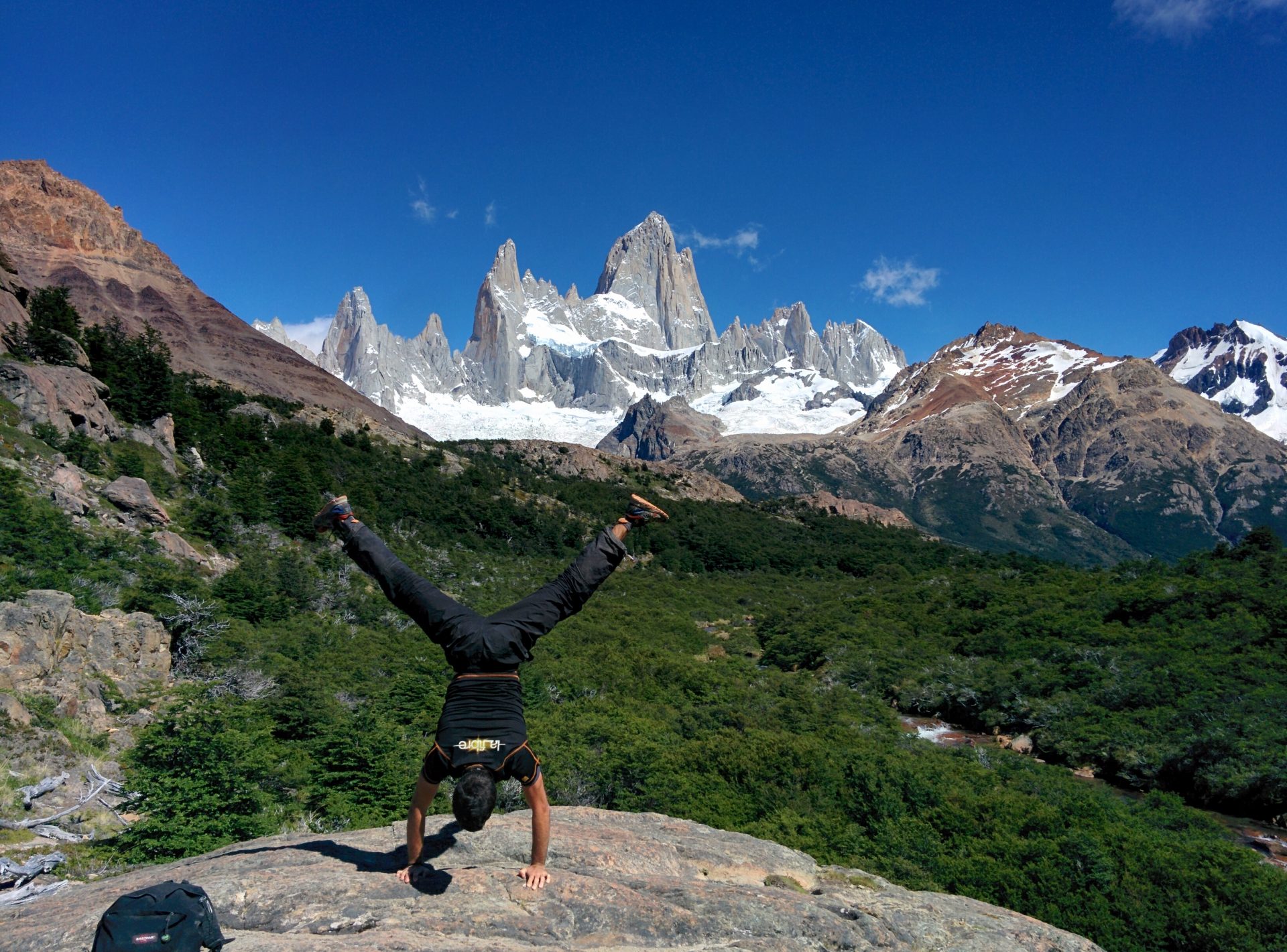 Being in balanced with the Fitz Roy behind