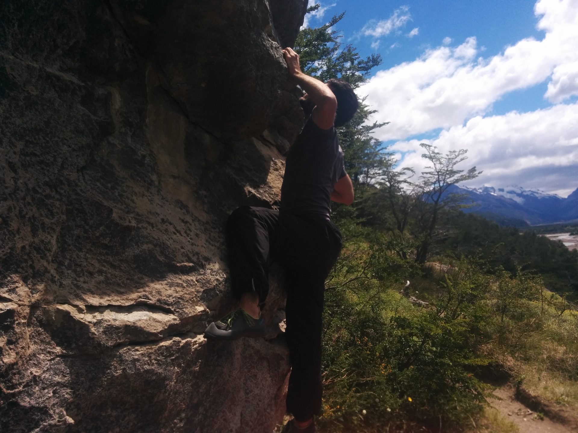 Me climbing on a boulder