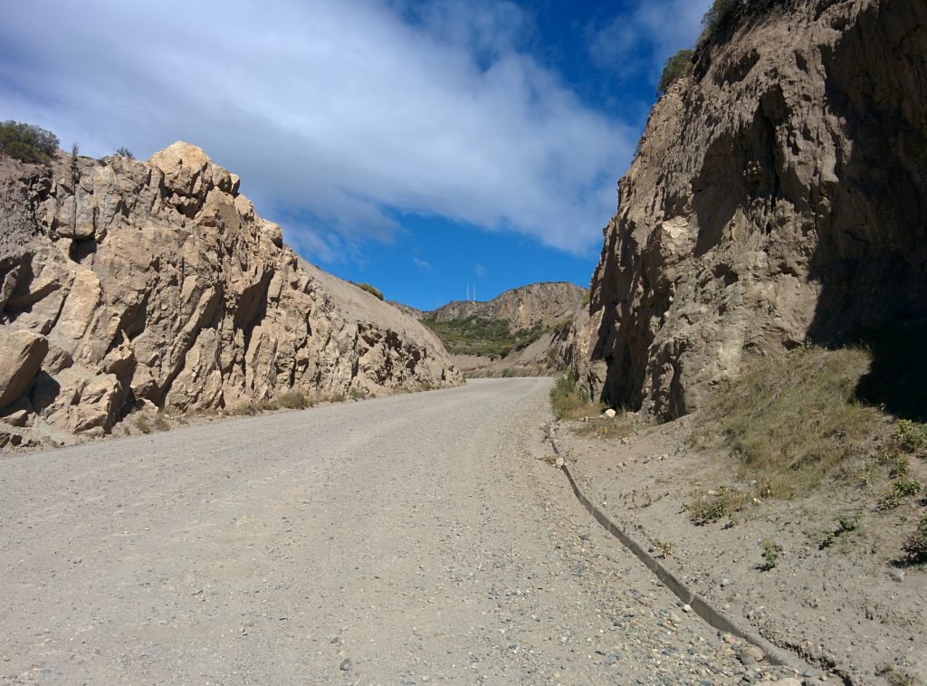 A landway surrounded by rocks