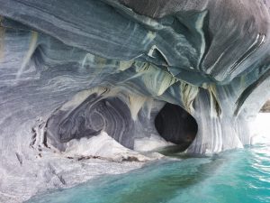 Grey and white marble over the water