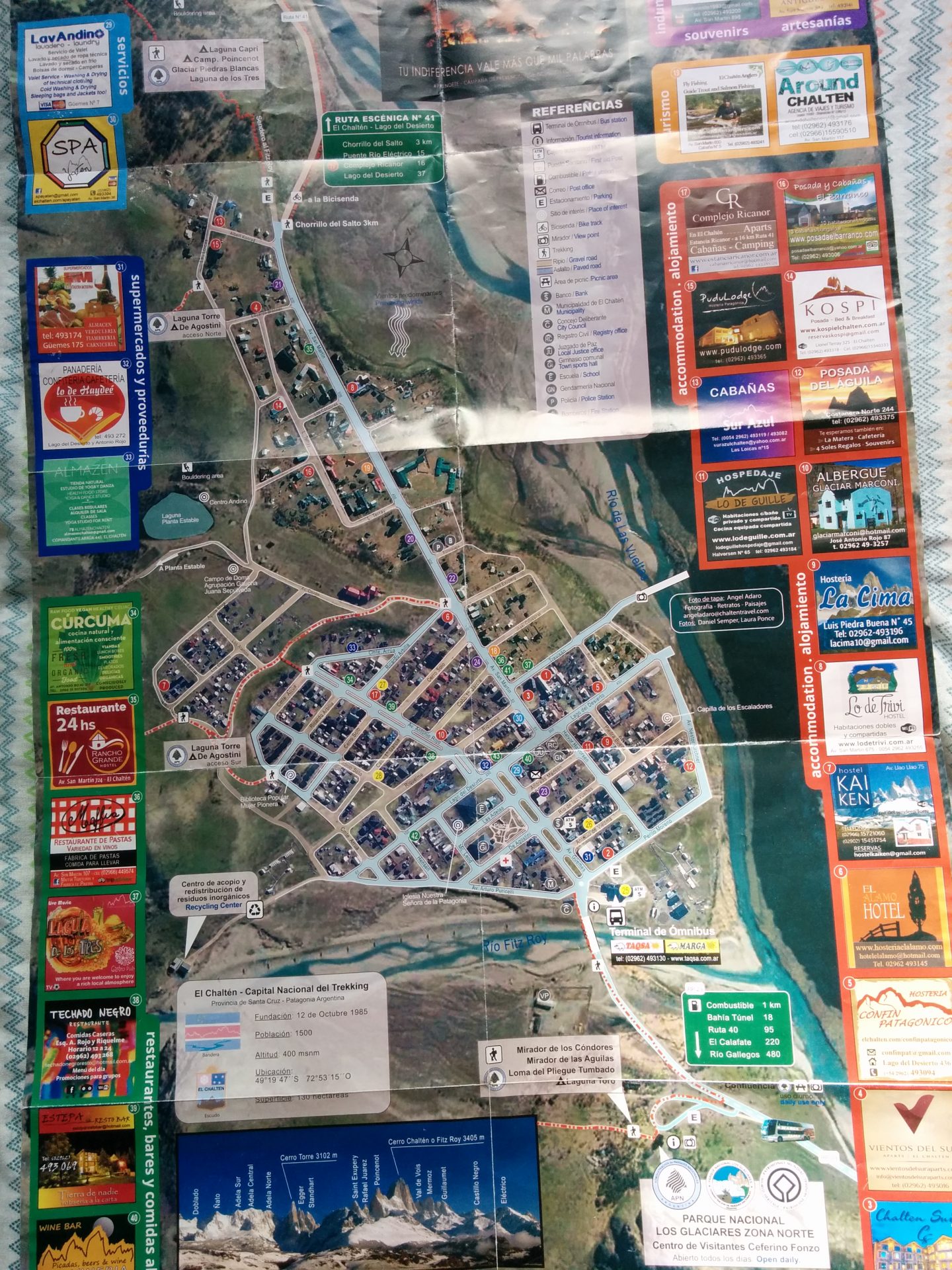 Map of the city El Chaltén