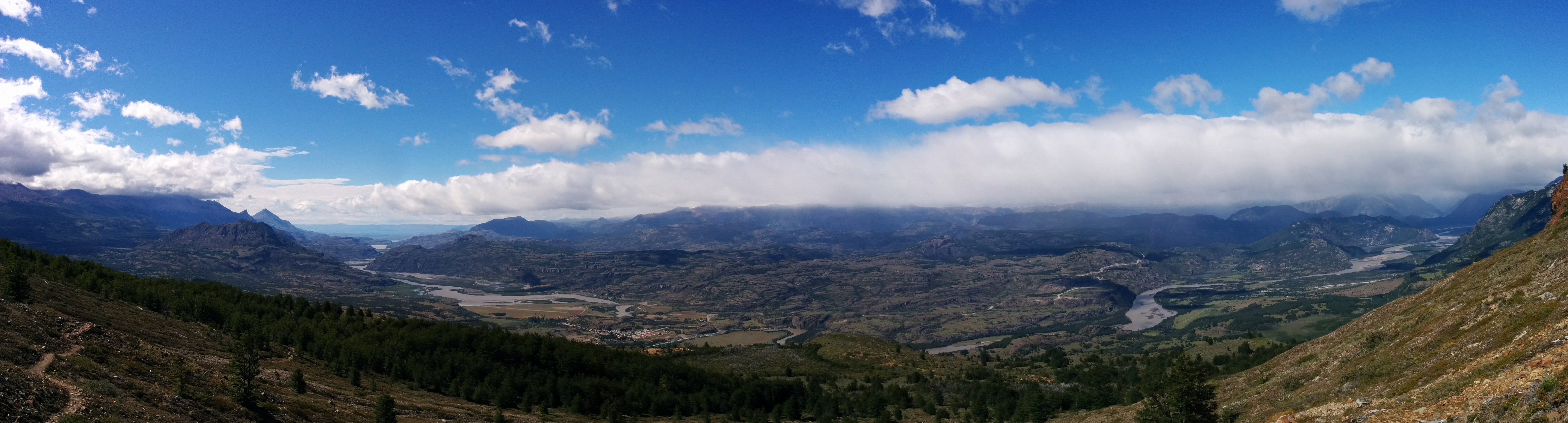 The valley surrounded by mountains