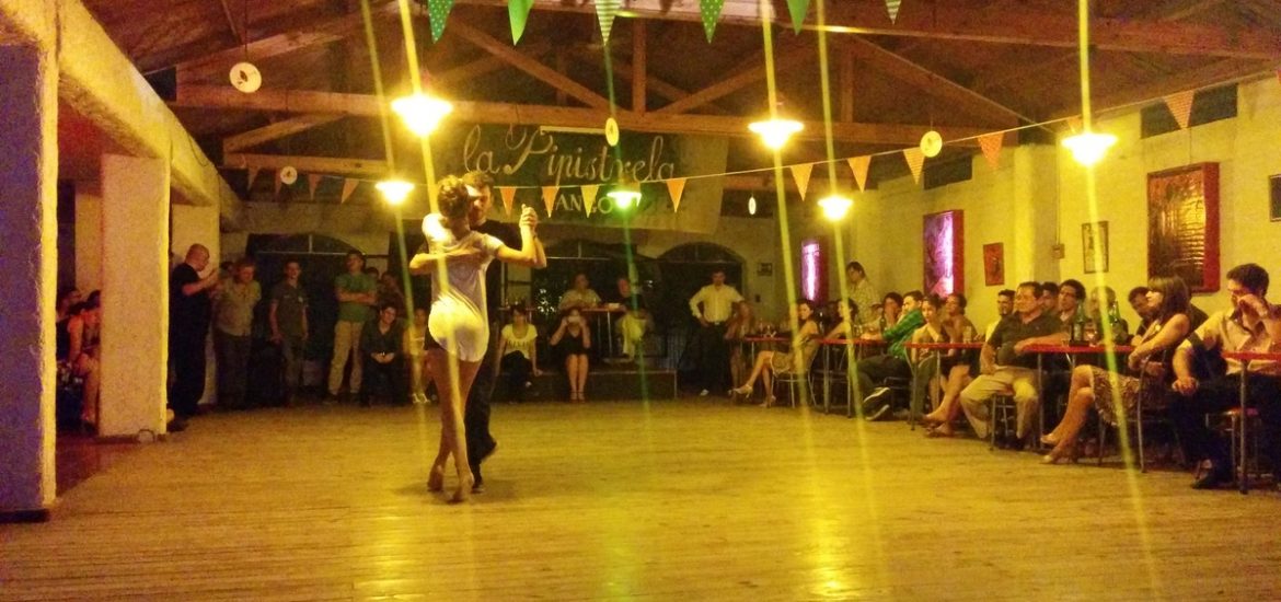 A couple of dancer doing a tango performance