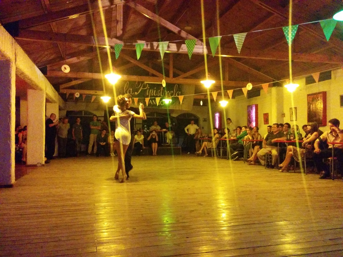 A couple of dancer doing a tango performance
