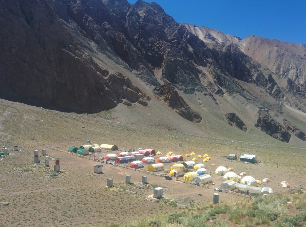 The base camp with tents