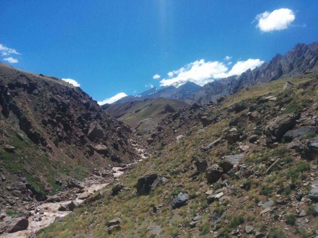 A small river along the trek to hike the Aconcagua