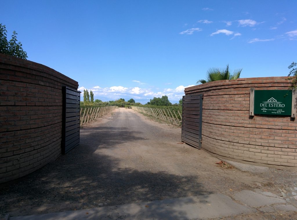 Entrance of Merced del Estero winery where I did a visit and tasting.