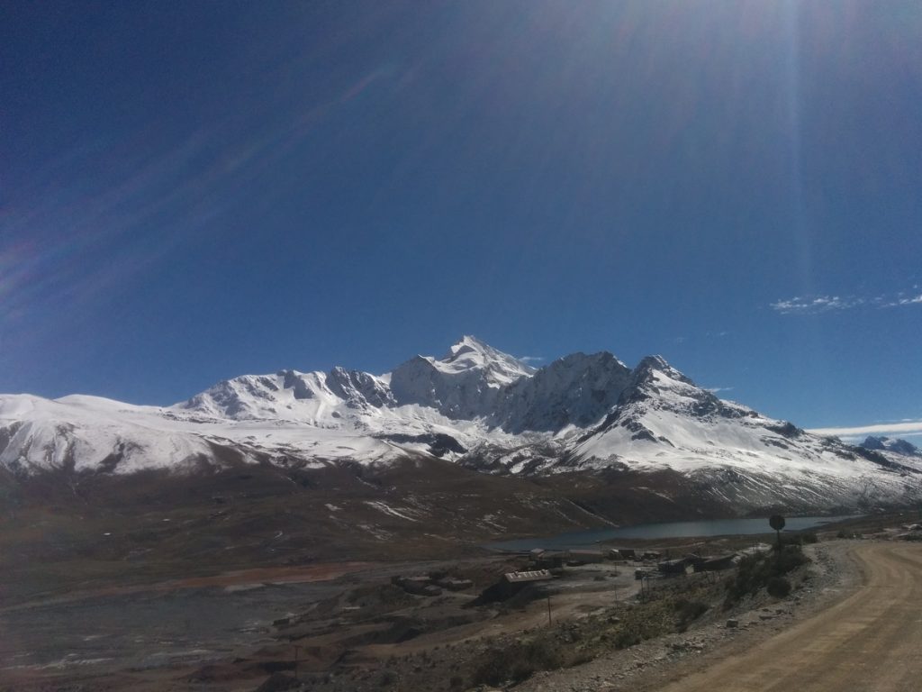 First view of the Huayna Potosi from the first base camp