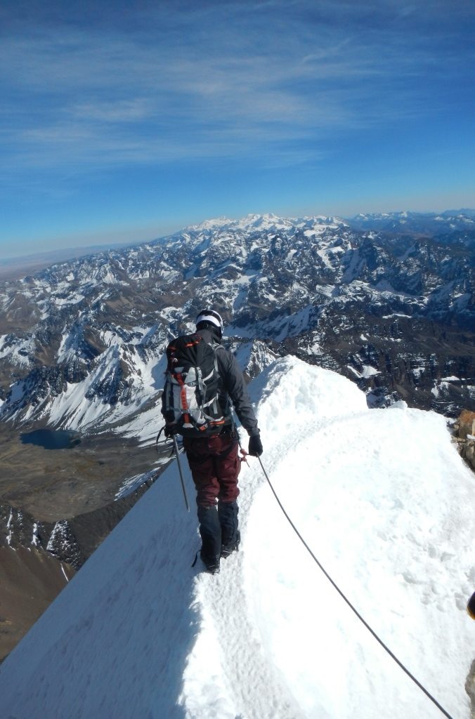 This is David: I borrow his picture for showing the narrow ridge at the top