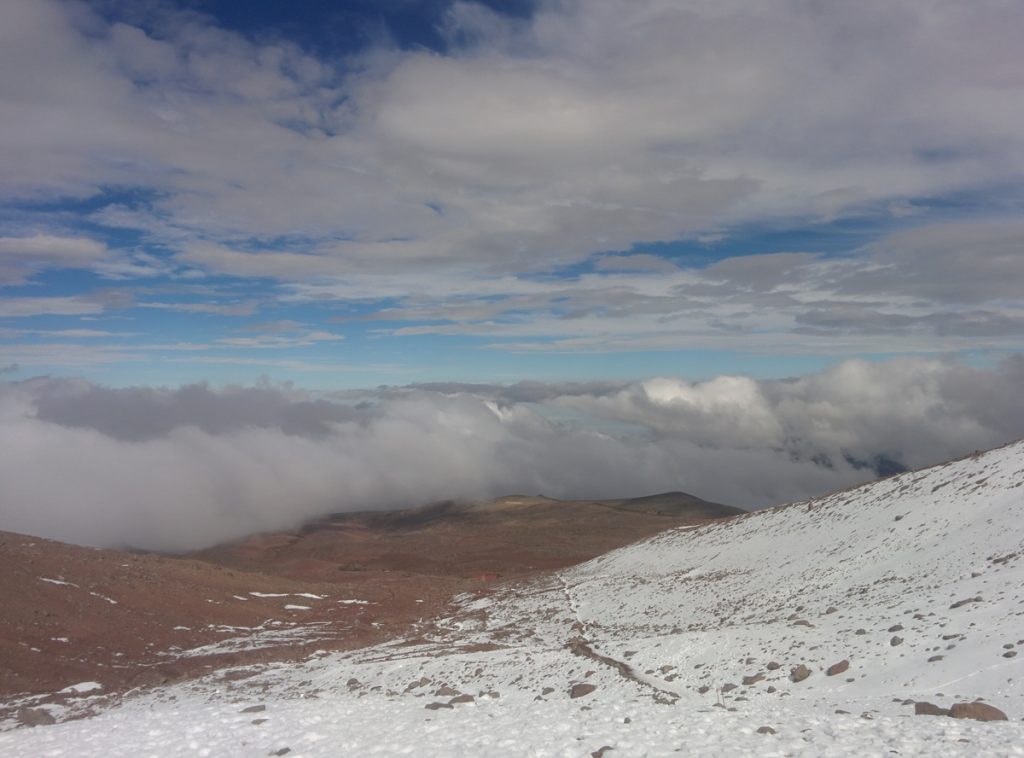 A sea of clouds was waiting us