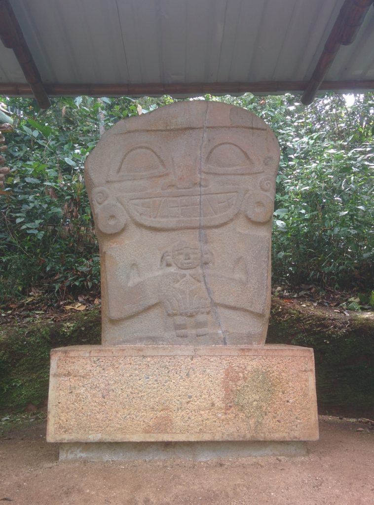 A statue in San Agustin archaeological park