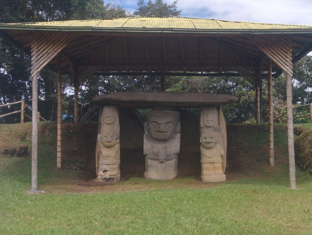 A table of statues