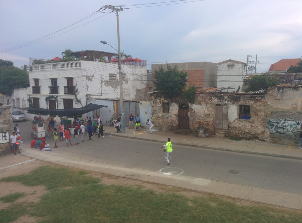 Baseball in the middle of the street